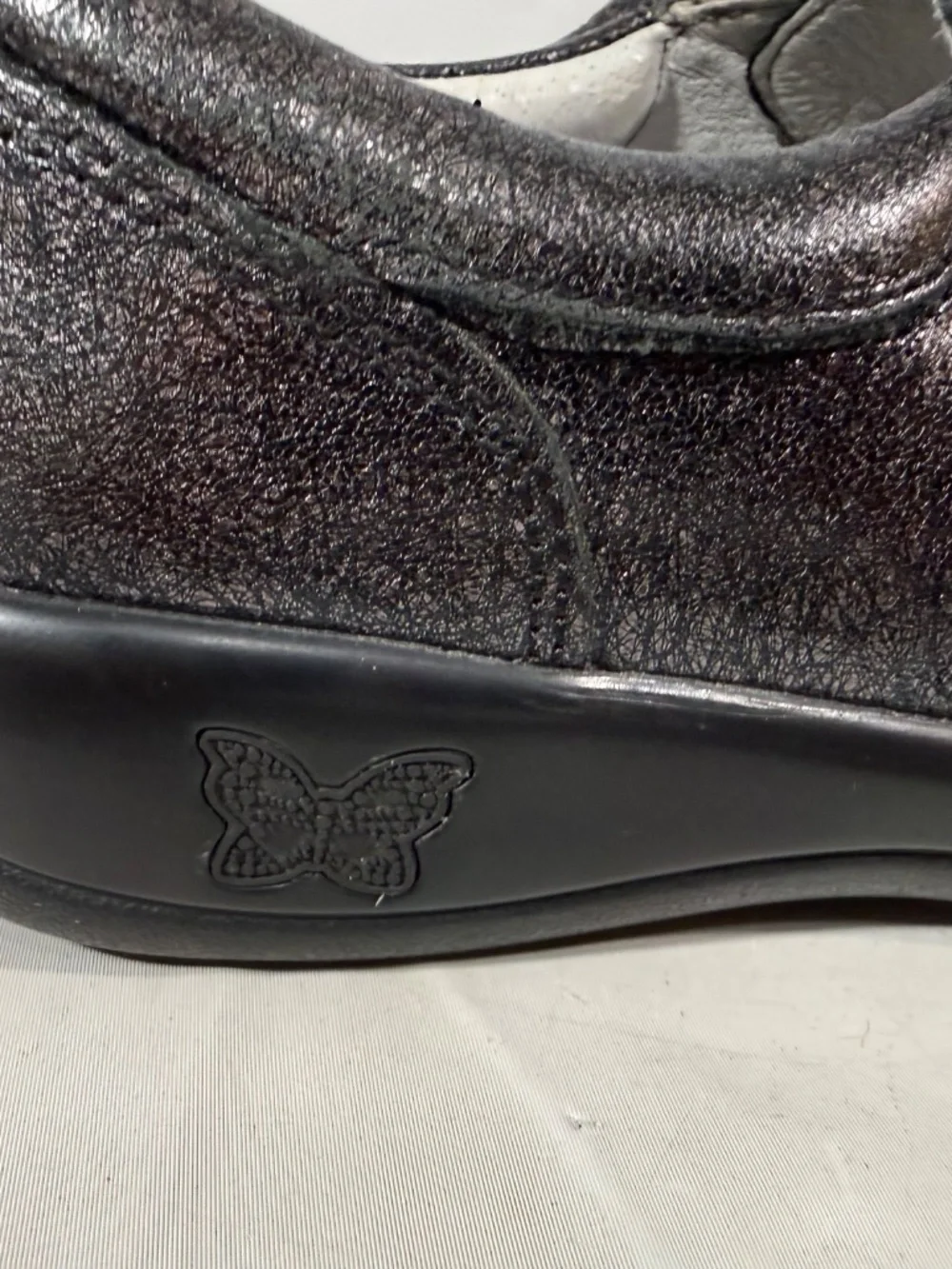 Alegria PG Lite Khloe Slip-On Black Metallic Nursing Work Shoes Size 37 (6.5-7)